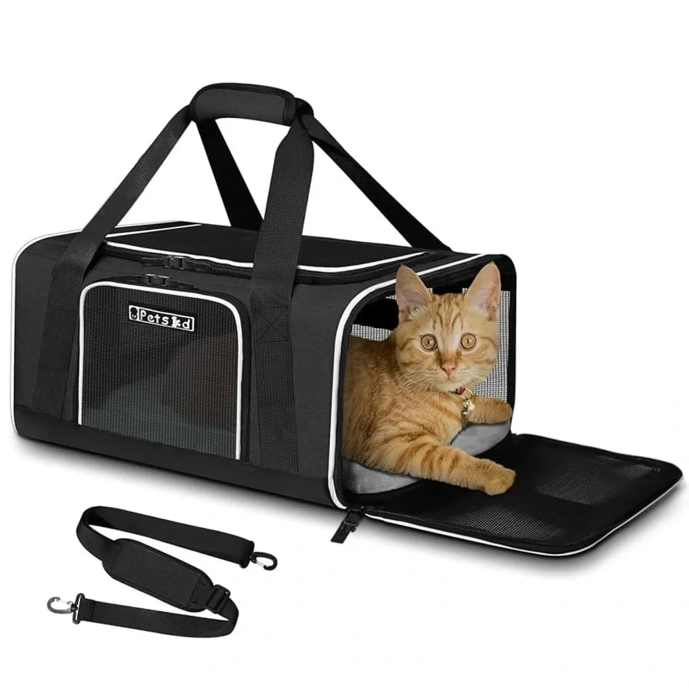 Pet Travel Carrier Bag for Small Cats and Dogs, Soft Dog Carrier 17x12x8.5